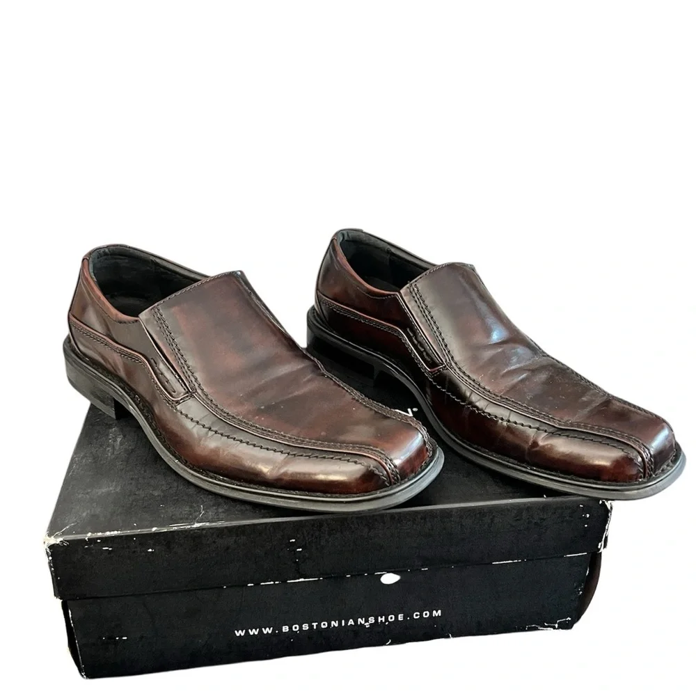 Men’s Bostonian Brown Leather Slip-on Loafer Shoes Size 8.5